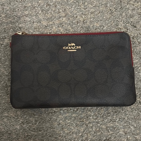 Coach Handbags - Coach Black and Red Wristlet